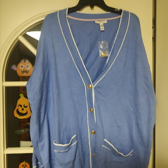 New Isaac Mizrahi Perwinkle Colored Cardigan Size Women's 2X - Picture 2 of 2